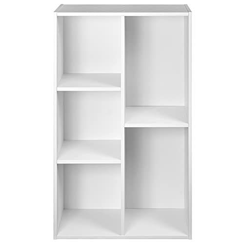 Amazon Basics 5 Shelves Cube Organizer Bookcase, White - Image 4