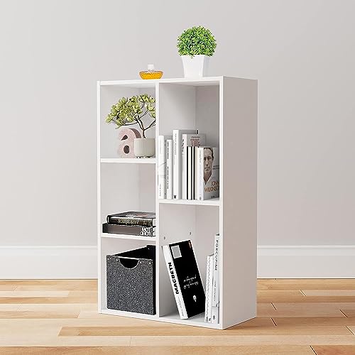 Amazon Basics 5 Shelves Cube Organizer Bookcase, White - Image 2