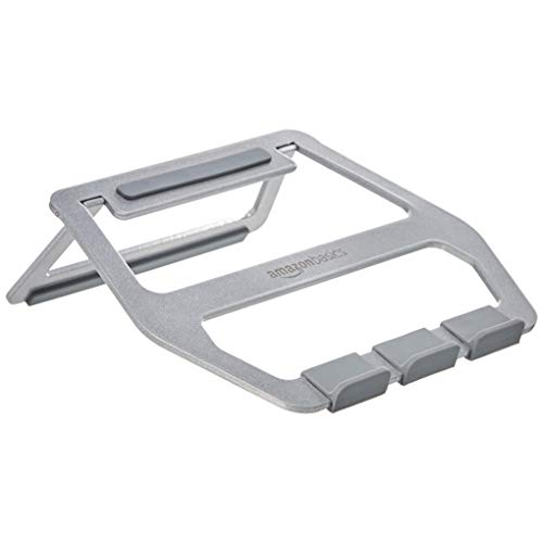 Amazon Basics Aluminum Foldable Adjustable Laptop Stand, Silver - Image 3