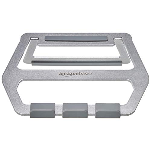 Amazon Basics Aluminum Foldable Adjustable Laptop Stand, Silver - Image 4