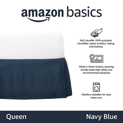 Amazon Basics Basics Lightweight Pleated Bed Skirt, Queen - Image 2