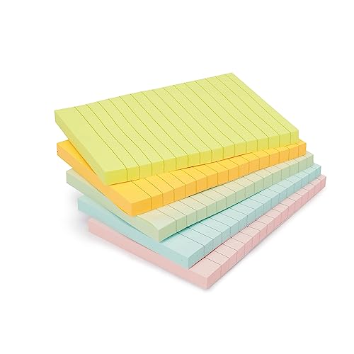 Amazon Basics Lined Rectangular Sticky Notes, Assorted Colors - Image 4