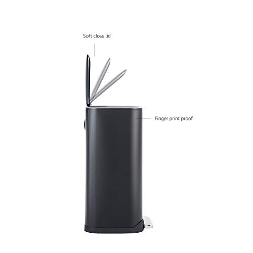 Amazon Basics Metal Rectangular Trash Can, 32 Liter - Image 3