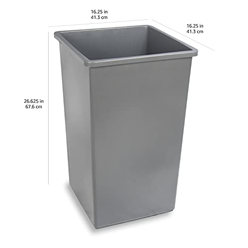 Amazon Basics Square Waste Container, 25 Gallons, Grey - Image 3
