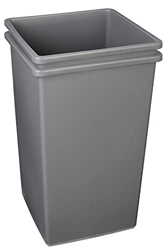 Amazon Basics Square Waste Container, 25 Gallons, Grey - Image 2