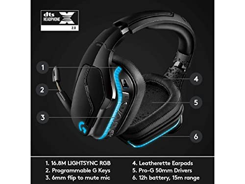 Logitech G935 Wireless DTS:X 7.1 Surround Sound Headset - Image 5