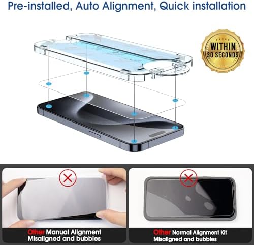 amFilm OneTouch 2+2 Pack iPhone 15 Screen Protector - Image 3