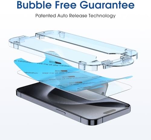 amFilm OneTouch 2+2 Pack iPhone 15 Screen Protector - Image 5