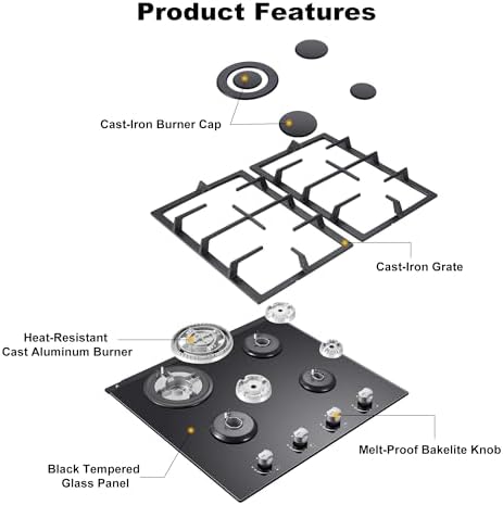 Amzgachfktch Gas Cooktop 24 Inch, 4 Burner - Image 2