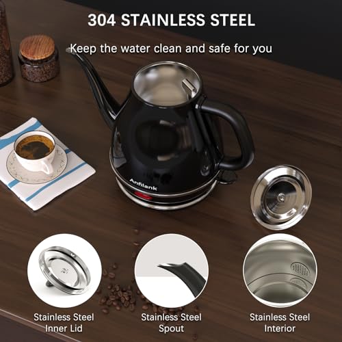 Anfilank Electric Gooseneck Kettle, 1L Stainless Steel - Image 4