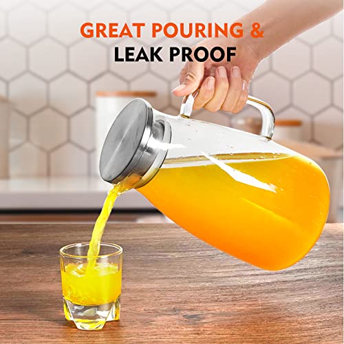 Aofmee Glass Water Pitcher With Lid, 100 Oz - Image 4