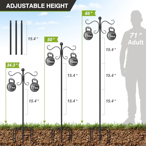AOMGD 76 Inch Adjustable Double Shepherds Hook - Image 2