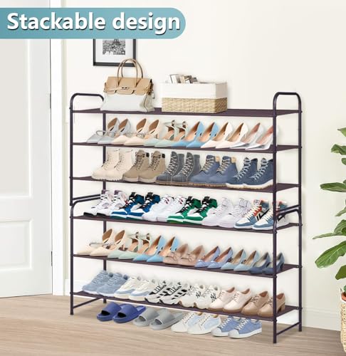 AOODA 3-Tier Stackable Wide Shoe Rack (Bronze) - Image 3