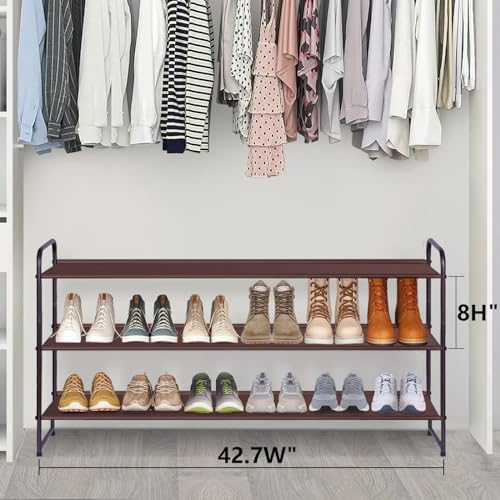 AOODA 3-Tier Stackable Wide Shoe Rack (Bronze) - Image 2