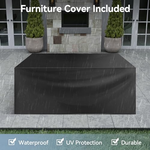 Aoxun 7-Piece Outdoor Wicker Furniture Set - Image 3