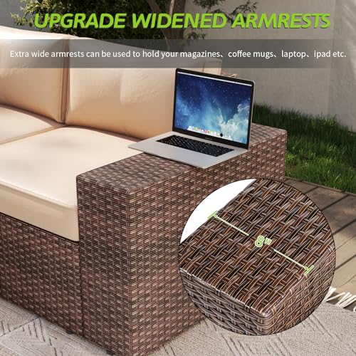 Aoxun 7-Piece Outdoor Wicker Furniture Set - Image 5