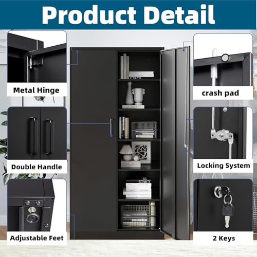 Approgreent Steel Storage Cabinet With Lockable Doors - Image 4