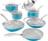 GOTHAM STEEL Aqua Blue Nonstick Ceramic Cookware Set