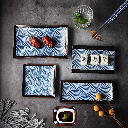 Artcome Japanese Style Ceramic Sushi Dinnerware Set - Image 4