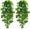 BLEUM CADE Artificial Hanging Plants, Faux Pothos Vines Greenery Decor