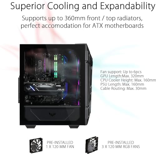 ASUS GT301 ATX Mid-Tower Case, Black - Image 3
