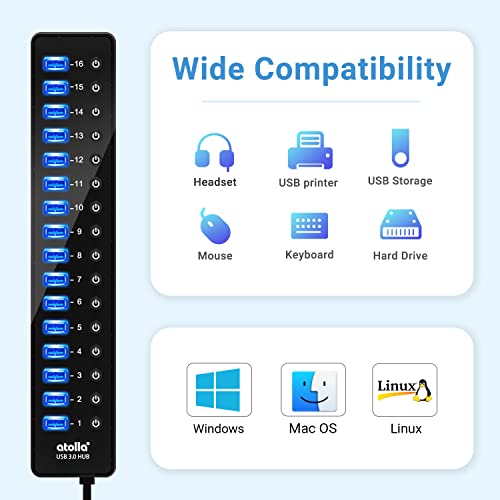 atolla 16 Port USB Hub with Switches - Image 5