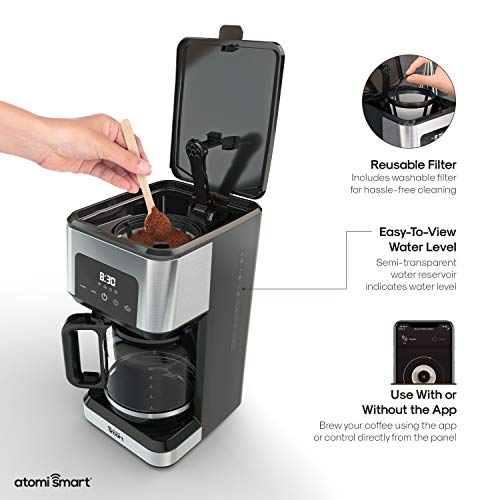 Atomi Smart Smart WiFi Coffee Maker, No-Spill Carafe - Image 5