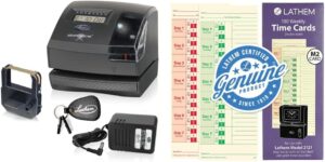 Lathem Atomic Time Clock (1600E) Bundle