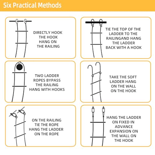 ATswzyzz Emergency Fire Escape Ladder, Flame Resistant - Image 4