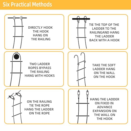 ATswzyzz Fire Escape Ladder, Flame Resistant, 49FT - Image 4