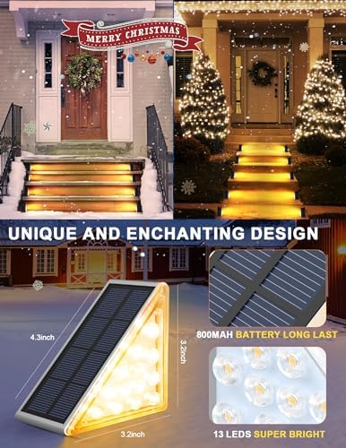 AUDLES LED Solar Outdoor Step Lights, IP67 - Image 4
