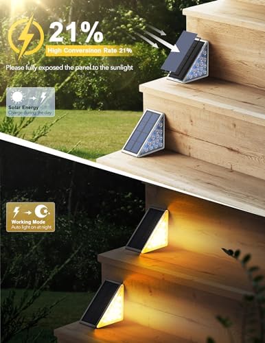 AUDLES LED Solar Outdoor Step Lights, IP67 - Image 2
