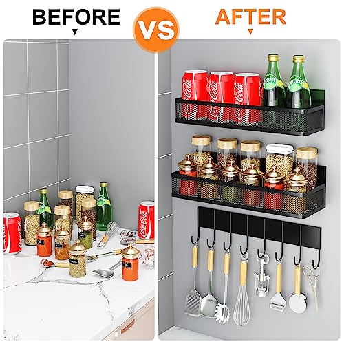 Aufworld Magnetic Spice Rack, 3 Pack Fridge Organizer - Image 4