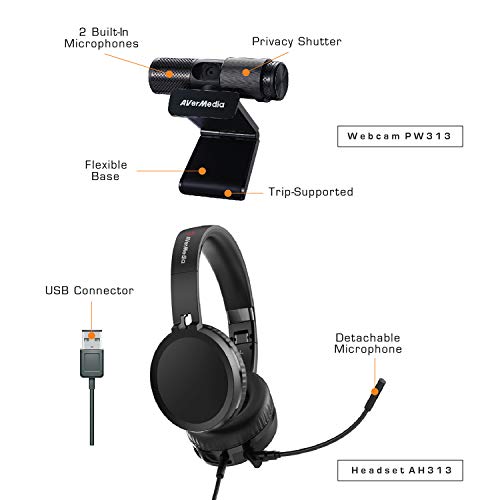 AVerMedia BO317 Video Conferencing Kit Webcam & Headphone - Image 4