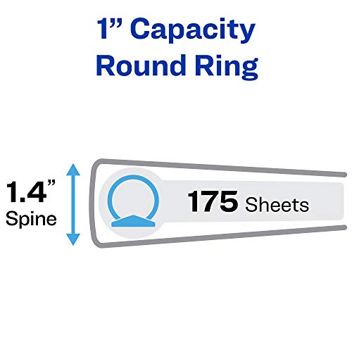 AVERY Economy 3 Ring Binder, 1" Blue (03300) - Image 2