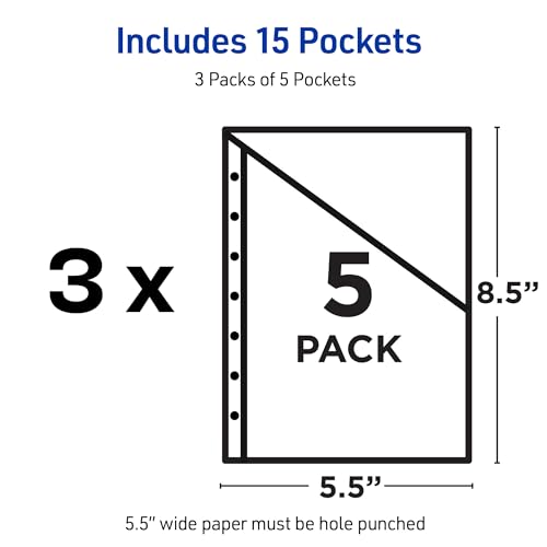 AVERY Mini Binder Pockets, Assorted Colors, 24467 - Image 3