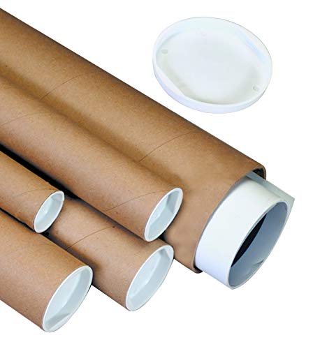 Aviditi Kraft Mailing Tubes with Caps, 4" x 42 - Image 4
