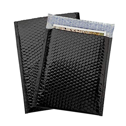 Aviditi Metallic Self-Seal Bubble Mailers, Black - Image 2