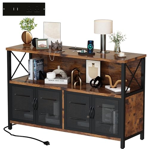 AWQM Retro Sideboard Buffet Cabinet With Power - Image 3