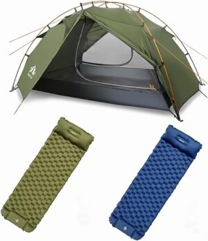 Night Cat Backpacking Tent With Inflatable Sleeping Pad Combo