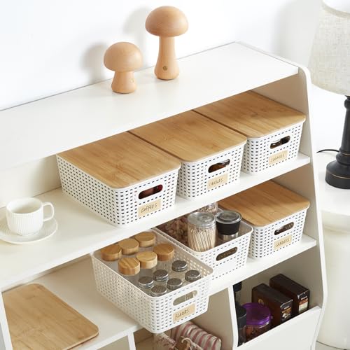 Bagnizer Plastic Storage Bins With Bamboo Lids - Image 5