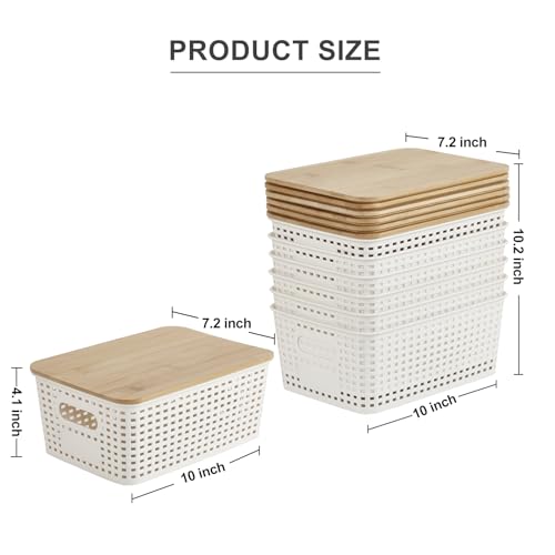 Bagnizer Plastic Storage Bins With Bamboo Lids - Image 2