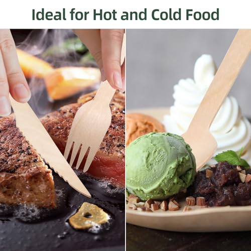 bakbrand Wooden Disposable Cutlery Set 300 Pcs - Image 4