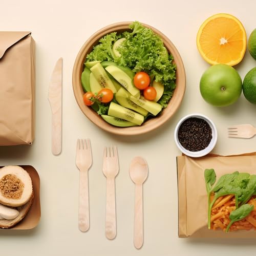 bakbrand Wooden Disposable Cutlery Set 300 Pcs - Image 5