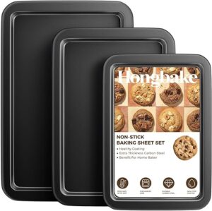 HONGBAKE Baking Sheet Pan Set, Nonstick Bakeware