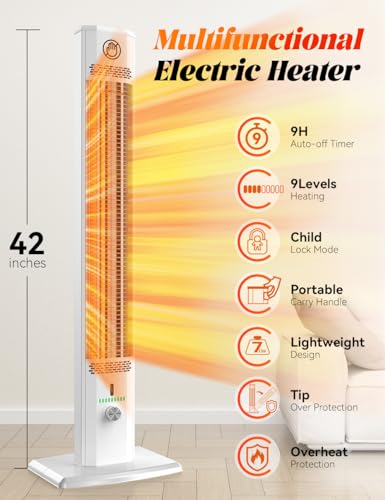 BALKO 42-Inch Outdoor Heater, 9 Heat Levels - Image 2