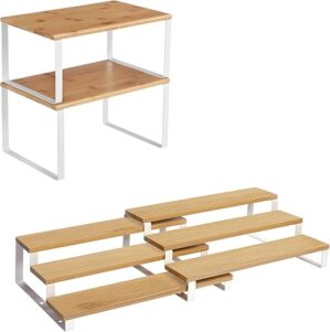 SONGMICS Bamboo Shelf Spice Racks Bundle UKCS02NW