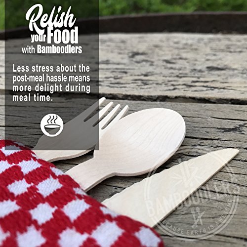 BAMBOODLERS Wooden Cutlery Set, Eco-Friendly, 200-Pack - Image 3