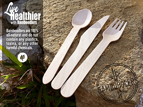 BAMBOODLERS Wooden Cutlery Set, Eco-Friendly, 200-Pack - Image 4