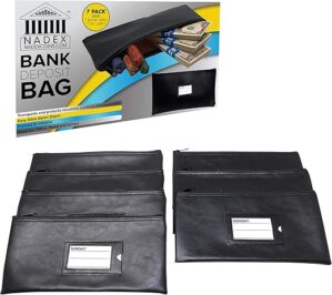 Nadex Bank Deposit Cash & Coin Pouches With Zipper